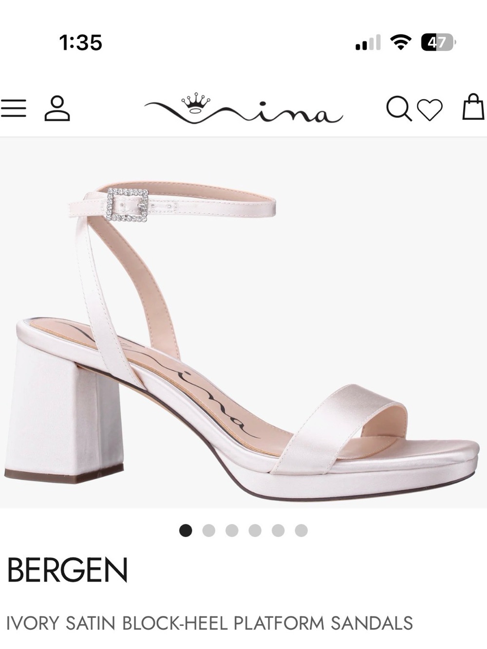 Ivory Satin Ankle-Strap Block Heel Sandals